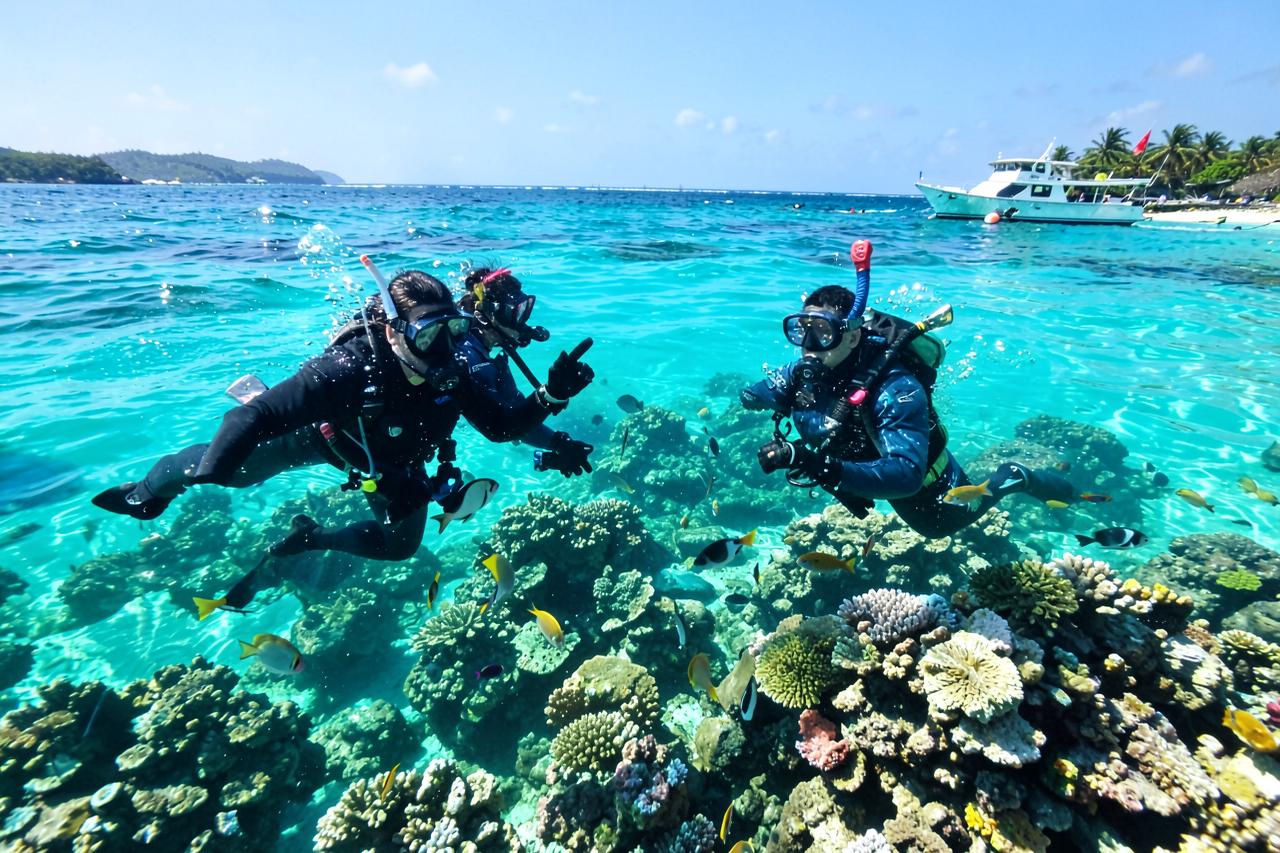 Party Catamaran with snorkeling and natural pool view 2